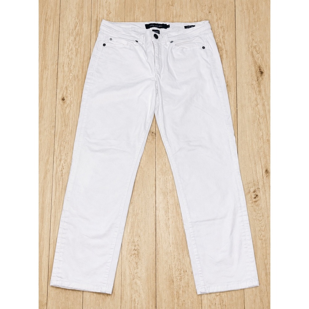 Calvin Klein Jeans Skinny Crop White Denim Pants Minimalist Summer‎ Clean Size 8